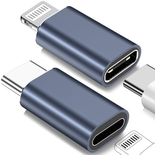 Lighting to USB C Adapter & USB C to Lighting Adapter,2 Pack USB-C Charger Connector Support 27W PD Fast Charging,Data Transfer for iPhone 15/14/13/12,for iPad Pro (Not for Audio/Video/OTG/Headphone)