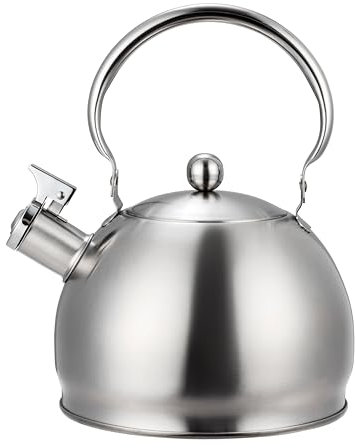 DOMOLETTI | Bollitore Acqua | Bollitore a Fischio per Fornelli Induzione, Gas, Ceramica, Elettrici | Bollitore Acciaio inox per Tè, Caffè | Bollitore 2 Litri