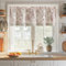 TOPICK Leinen Scheibengardinen 1er Pack Blickdicht Küchengardinen 125H x 40B(cm) Frühling Landhausstil Gardinen Floral Verdunkelnd Vorhänge Kurz Bistrogardine Volant Wohnzimmer Fenster Rot auf Beige