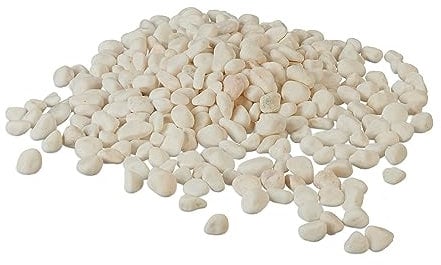 Graviers décoratifs pour Le Jardin, 10 kg, 5-15 mm, en marbre, Parterre, Pot de Fleurs, Tombe, Blanc