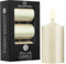 DECO EXPRESS Metallic Stumpenkerzen Set, 3er-Pack, Kerzen Lange Brenndauer, 30 Stunden, Geruchslos (Metallisch Elfenbein - 3er-Pack)