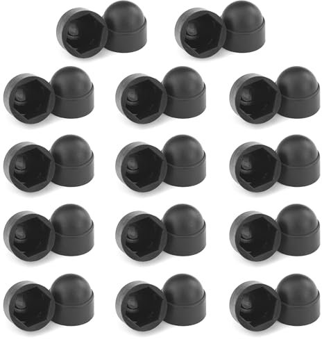 Lot de 28 capuchons à vis hexagonaux M10 - 17 x 20 mm - Noir