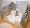 YellowNest Hausbett Himmel (2er Pack) - 100% Baumwolle - Betthimmel Hausbett aus Musselin (2er Pack) - Himmelbett Vorhänge für Bett 80x160 & 90x190 & 140x200 cm (Grau, 130 x 320 (2er-Set))