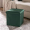 OHS Cube Storage Ottoman Matte Velvet, Forest Green Upholstered Ottoman Storage Box Space Saving Footrest with Hidden Storage & Lid For Livingroom Bedroom or Office, One Size