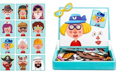 Wuvfojca Magnetpuzzle Kinder ABS Magnetische Puzzle Box Magnetische Puzzle Ab 3 Jahre Wald and Tier Puzzles Kinderspiele, Geschenk Für Mädchen Junge Kreativ Spielzeug Für Kinder
