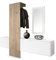 Vladon Garderobe Wandgarderobe Carlton Set 1, Made in Germany, Korpus in Weiß matt/Paneel in Eiche sägerau