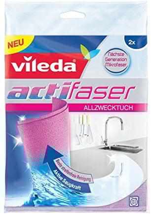 Vileda Actifibre Panni in Microfibra - 2 Pezzi
