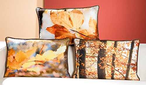 GILDE Kissen Herbstlaub mit Keder