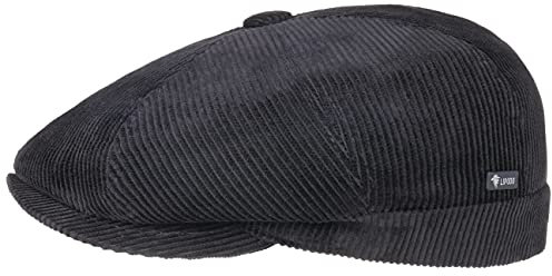 Lipodo 8 Panel Cord Flatcap Herren - Flat Cap aus Baumwolle - Schiebermütze Made in Italy - Unifarbene Schirmmütze - Herbst/Winter - Regular-Fit-Style - Gefütterte Wintermütze blau XL (60-61 cm)