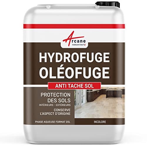 Anti-tache sol, traitement hydrofuge pour le sol, carrelage extérieur/intérieur : terre cuite,travertin, graisse - 20 L (jusqu'à 100 m²) - ARCANE INDUSTRIES