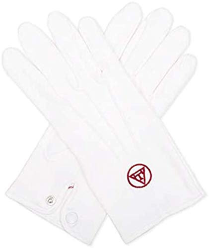 THE MASONIC COLLECTION Royal Arch Handschuhe aus 100 % weißer Baumwolle, Größe XL, ein nützliches Geschenk für Freimaurer, weiß, L