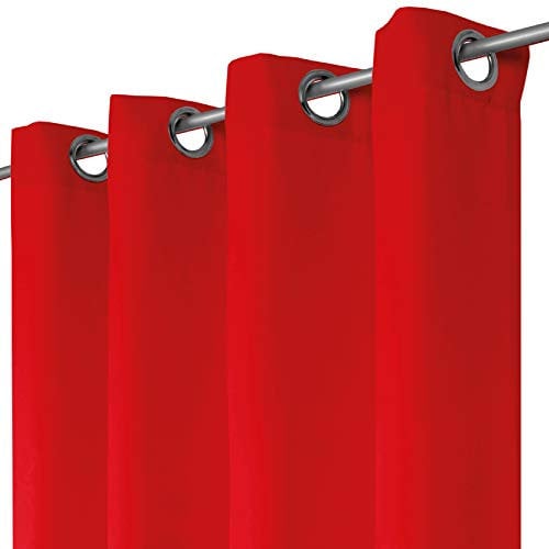Bestlivings Blickdichte Rote Gardine mit Ösen in 140x245 cm (BxL), in vielen Größen und Farben