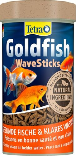 Tetra Goldfish Wave Sticks - Fischfutter in Form von wurmförmigen Futtersticks für alle Goldfische und andere Kaltwasserfische, 250 ml Dose