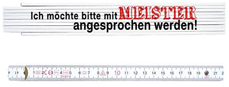 ZOLLSTOCK Spruch MEISTER Lustig Geschenk Meterstab Metermaß Hobby Handwerker