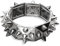 W WIDMANN MILANO Party Fashion 03562 - Nietenarmband, Metallic, dehnbare Armkette mit Gummiband, Schmuck, Rocker, Punk, Biker, Karneval, Mottoparty