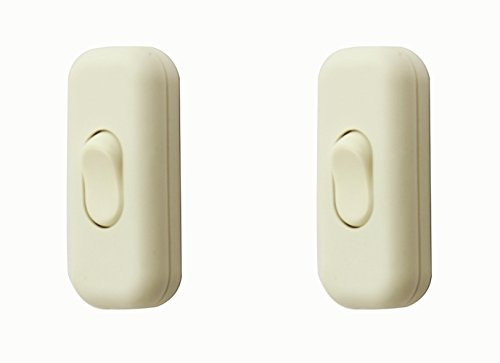 Interrupteur / SFTlite blanc [Lot de 2] En ligne Cordon Interrupteur Interrupteur à touche basculante pour Lampe Inline 2 ou 3 ligne
