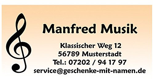 Visitenkarten Klassik mit Ihrer kompletten Adresse, 54 Stück, ca. 88 x 45 mm