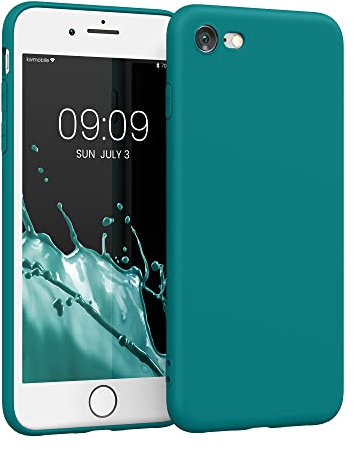 kwmobile Housse Compatible avec Apple iPhone SE (2022) / iPhone SE (2020) / iPhone 8 / iPhone 7 Coque - Housse de téléphone en TPU avec Protection Appareil Photo - pétrole Mat