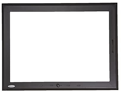 Puerta Para Chimenea de Leña, Cristal Vitroceramico y Regulador de Entrada de Aire, +Eficiencia de Temperatura y Seguridad de la Combustion del Fuego. Sin Obras. Tamaño 80x55Cm. Tirador a la Derecha