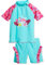 Playshoes UV-Schutz Bade-Set Flamingo Conjunto de baño, Turquesa (Türkis 15), 74/80 Unisex niños