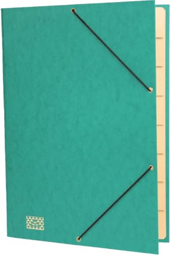 RNK Ordnungsmappe A4 Glanzkarton 390 g/qm DIN 9 Fächer grün