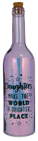 Xpressions Daughter, Iridescent Light Up Glass Bottle, Gift for Any Occasion, Multi, one Size