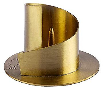 Kerzenleuchter für Ø 40 mm Kerzen in Gold mit Dorn, Taufkerzenleuchter, Kommunionkerzenleuchter