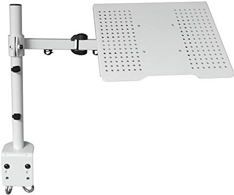 Drall Universal Tischhalterung Halterung für Laptop Notebook Netbook Tablet PC - 10kg belastbar - neigbar schwenkbar höhenverstellbar - Laptophalter Tisch Ständer weiß Modell: LT10W