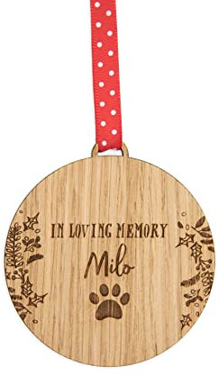 Personalised pet memorial bauble | christmas tree decorations | sympathy present keepsake ornament