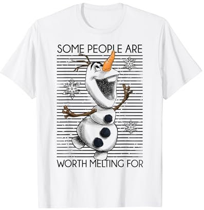Disney Frozen Olaf Some People Are Worth Melting For Lines T-Shirt