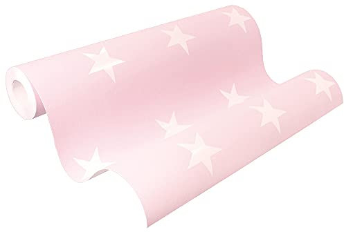 Vliestapete Sterne Stern Glanz rosa weiß HOMEFACTO:RI 34760-3