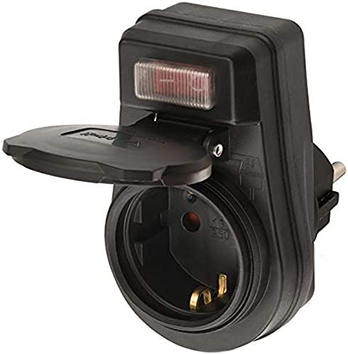 Brennenstuhl Steckdosenadapter für außen (Outdoor Steckdose mit Schalter, Zwischenstecker für außen, IP44)