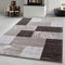 Carpetsale24 Teppich Wohnzimmer Moderne Abstrakt Kariert Design Braun - Beige - Creme 120 x 170 cm - Kurzflor Teppich Schlafzimmer Pflegeleicht Extra Weich Flauschig Teppich Waschbar Esszimmer Küche