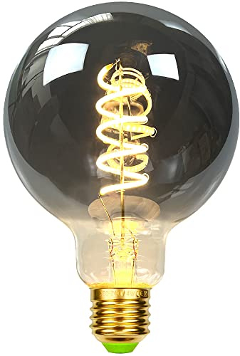 TIANFAN LED-Lampen Vintage Glühbirne 4W Dimmbares Rauchglas 2700K Warmweiße Edison-Schraube E27 Sockel 220 / 240V Dekorative Lampen (G95)