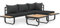 Tidyard 2-tlg. Garten-Ecksofa-Set mit Auflagen Outdoor Sofa Ecksofa Bank Garten-Lounge-Set Gartensofagarnitur Möbel-Set Lounge-Set Gartensofa-Set Ecksofa Polster-Couch Aluminium WPC