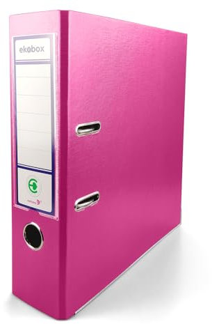 Netuno 1x Akten-Ordner Rosa DIN A4 Ekobox 2-Ring-Mechanik Ringorder a4 8cm Kunststoff Ordner a4 breit Büroordner Plastikordner Briefordner a4 Ringmappe breiter Aktenordner PP-Ordner farbig