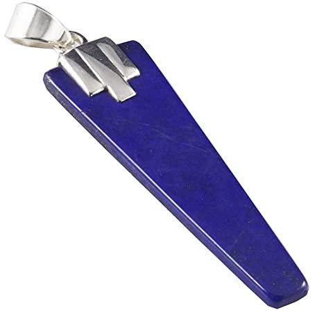 UNIQUE exklusiver Art Nouveau Damen Kettenanhänger Lapislazuli Trapez 6.5 Karat 925 Sterling Silber in Juweliers- Qualität