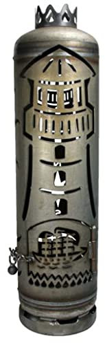 Feuerstelle Feuertonne Leuchtturm mit Schiff und Krebs