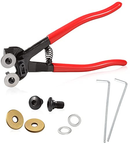 SPEEDWOX 20,3 cm Glasfliesenzange Mosaikwerkzeuge Rollmosaik Glas und Fliesenzange Glas Mosaik Cutter Kit Mosaik Werkzeuge Set mit Ersatzrad für Glas & Keramik Schneiden und Schleifen