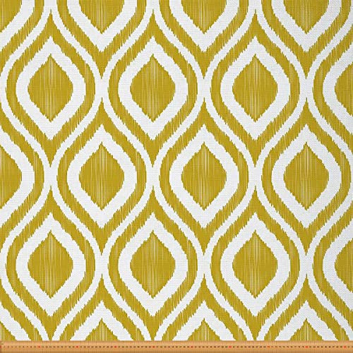 Ikat Polsterstoff Gebogener Maschenstoff Meterware Geometrisches Design Dekorativer Stoff Gestreifter Outdoor Stoff DIY Kunst Wasserdichter Stoff Polster und Wohnakzente Gelb Weiß 184 x 150 (HxB)