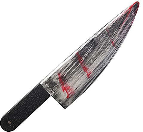Cockjun Halloween Plastik Blutiges Messer, Simulation Kunstblut Saxt und Sichel Horror Halloween Kostüm Zubehör Requisiten für Jugendliche und Erwachsene (N)