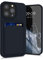 kwmobile Housse Compatible avec Apple iPhone 13 Pro Coque - Housse de téléphone avec Compartiment Carte en Silicone - Bleu foncé
