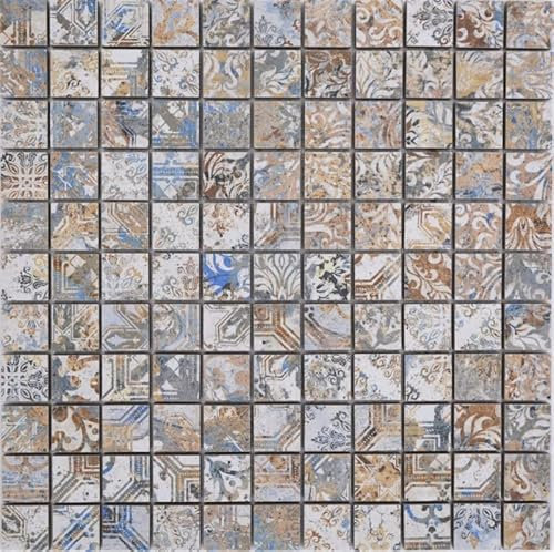 Mosaico in ceramica gres porcellanato forte multicolore opaco parete pavimento cucina bagno doccia MOS18-25CV_f