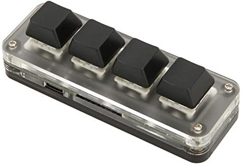 Luqeeg Programmierbare Tastatur, Tragbare Mechanische -Tastatur mit 4 Tasten, Programmierbare Einhand-Makrotastatur DIY Programmierbare Tastatur RGB OSU Gaming Keypad