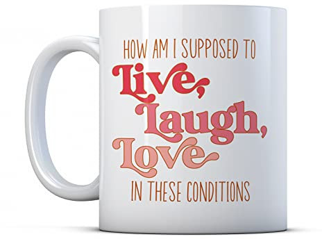 BWW Print - Live Laugh Love in These Conditions - Friend Mug, Ceramic, 11fl.oz.