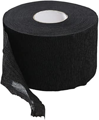 1 Rolle schwarze Friseur-Halsstreifen Einweg-Friseurschal Papier, dehnbares Halsband für Friseursalon-Zubehör
