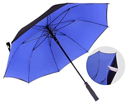 Regenschirm Golfschirm Uv. Schutz Automatischer offener doppelter Baldachin entlüfteter Sonnenregen-Regenschirm wasserdichte Stockschirme Sturmfest Schirm (Color : Blu, Size : 85cm)