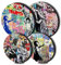 Banksy Graffiti Round Metal Hob Covers 4-Piece Colourful Stove Plate Cooker Hob Covers for Electric Cookers Top Burner Gas Range Oven Protector Kitchen Tools Accessories Modern Cooktop Kitchen Decor