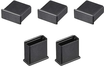 TA-VIGOR 5Pcs USB Cap Port Cover Anti Dust, 13mmx5mm USB Plug Stopper Port Protector Lids Black