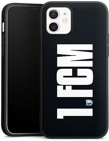 Premium Silikon Hülle kompatibel mit Apple iPhone 12 Handyhülle schwarz Case 1. FCM Offizielles Lizenzprodukt 1. FC Magdeburg